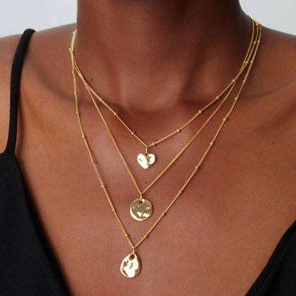 Ripple Disc Necklace Silver